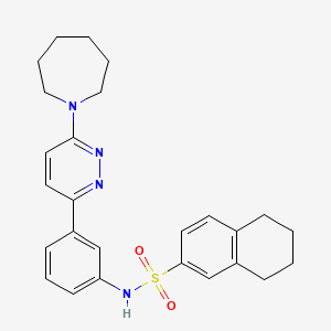 molecular formula C26H30N4O2S B3300779 N-{3-[6-(azepan-1-yl)pyridazin-3-yl]phenyl}-5,6,7,8-tetrahydronaphthalene-2-sulfonamide CAS No. 904823-19-4
