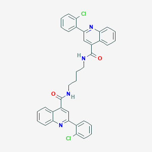 molecular formula C36H28Cl2N4O2 B330078 2-(2-chlorophenyl)-N-[4-({[2-(2-chlorophenyl)-4-quinolinyl]carbonyl}amino)butyl]-4-quinolinecarboxamide 