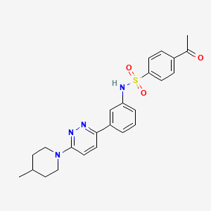 4-acetyl-N-(3-(6-(4-methylpiperidin-1-yl)pyridazin-3-yl)phenyl)benzenesulfonamide