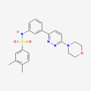 molecular formula C22H24N4O3S B3300788 3,4-dimethyl-N-[3-(6-morpholin-4-ylpyridazin-3-yl)phenyl]benzenesulfonamide CAS No. 904823-58-1