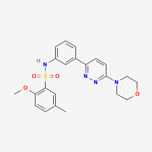 molecular formula C22H24N4O4S B3300807 2-methoxy-5-methyl-N-[3-(6-morpholin-4-ylpyridazin-3-yl)phenyl]benzenesulfonamide CAS No. 904823-90-1