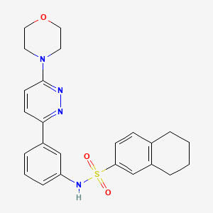 molecular formula C24H26N4O3S B3300827 N-{3-[6-(morpholin-4-yl)pyridazin-3-yl]phenyl}-5,6,7,8-tetrahydronaphthalene-2-sulfonamide CAS No. 904824-69-7