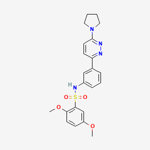 molecular formula C22H24N4O4S B3300841 2,5-dimethoxy-N-[3-(6-pyrrolidin-1-ylpyridazin-3-yl)phenyl]benzenesulfonamide CAS No. 904825-34-9