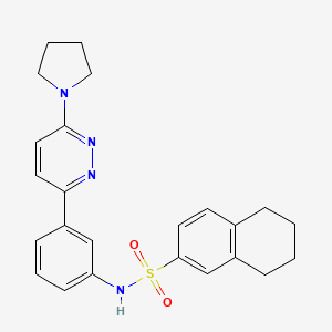 molecular formula C24H26N4O2S B3300845 N-[3-(6-pyrrolidin-1-ylpyridazin-3-yl)phenyl]-5,6,7,8-tetrahydronaphthalene-2-sulfonamide CAS No. 904825-90-7