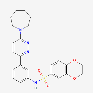 N-[3-(6-azepan-1-ylpyridazin-3-yl)phenyl]-2,3-dihydro-1,4-benzodioxine-6-sulfonamide