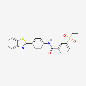 molecular formula C22H18N2O3S2 B3300857 N-(4-(benzo[d]thiazol-2-yl)phenyl)-3-(ethylsulfonyl)benzamide CAS No. 904828-14-4