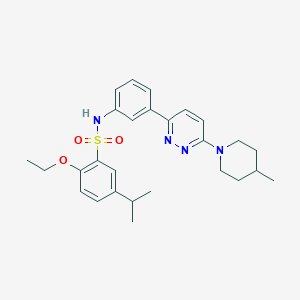 2-ethoxy-5-isopropyl-N-(3-(6-(4-methylpiperidin-1-yl)pyridazin-3-yl)phenyl)benzenesulfonamide