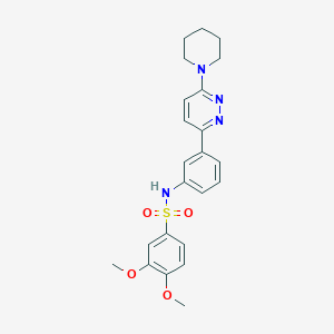molecular formula C23H26N4O4S B3300872 3,4-dimethoxy-N-[3-(6-piperidin-1-ylpyridazin-3-yl)phenyl]benzenesulfonamide CAS No. 904830-37-1