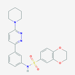 molecular formula C23H24N4O4S B3300881 N-[3-(6-piperidin-1-ylpyridazin-3-yl)phenyl]-2,3-dihydro-1,4-benzodioxine-6-sulfonamide CAS No. 904830-44-0