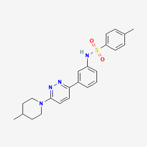 4-methyl-N-(3-(6-(4-methylpiperidin-1-yl)pyridazin-3-yl)phenyl)benzenesulfonamide