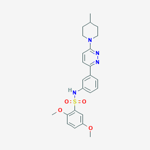 molecular formula C24H28N4O4S B3300890 2,5-dimethoxy-N-(3-(6-(4-methylpiperidin-1-yl)pyridazin-3-yl)phenyl)benzenesulfonamide CAS No. 904832-31-1