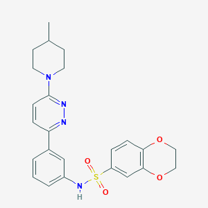 molecular formula C24H26N4O4S B3300894 N-{3-[6-(4-methylpiperidin-1-yl)pyridazin-3-yl]phenyl}-2,3-dihydro-1,4-benzodioxine-6-sulfonamide CAS No. 904832-43-5