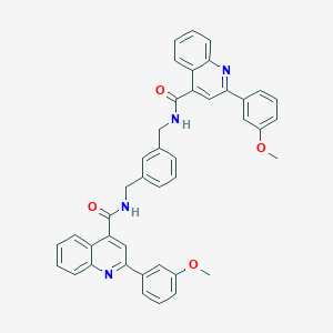 molecular formula C42H34N4O4 B330090 2-(3-methoxyphenyl)-N-{3-[({[2-(3-methoxyphenyl)-4-quinolinyl]carbonyl}amino)methyl]benzyl}-4-quinolinecarboxamide 