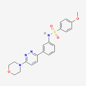4-methoxy-N-[3-(6-morpholin-4-ylpyridazin-3-yl)phenyl]benzenesulfonamide