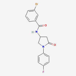molecular formula C17H14BrFN2O2 B3300975 3-bromo-N-[1-(4-fluorophenyl)-5-oxopyrrolidin-3-yl]benzamide CAS No. 905663-28-7