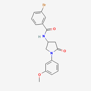 molecular formula C18H17BrN2O3 B3301007 3-bromo-N-[1-(3-methoxyphenyl)-5-oxopyrrolidin-3-yl]benzamide CAS No. 905682-05-5