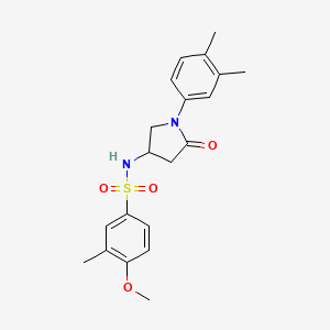 molecular formula C20H24N2O4S B3301009 N-(1-(3,4-dimethylphenyl)-5-oxopyrrolidin-3-yl)-4-methoxy-3-methylbenzenesulfonamide CAS No. 905684-87-9