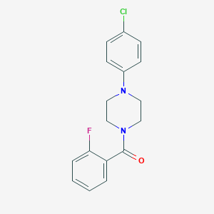 molecular formula C17H16ClFN2O B330101 1-(4-Chlorophenyl)-4-(2-fluorobenzoyl)piperazine 