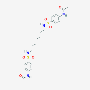 molecular formula C23H32N4O6S2 B330102 N-[4-({[7-({[4-(acetylamino)phenyl]sulfonyl}amino)heptyl]amino}sulfonyl)phenyl]acetamide 