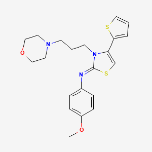 molecular formula C21H25N3O2S2 B3301025 (Z)-4-methoxy-N-(3-(3-morpholinopropyl)-4-(thiophen-2-yl)thiazol-2(3H)-ylidene)aniline CAS No. 905769-22-4