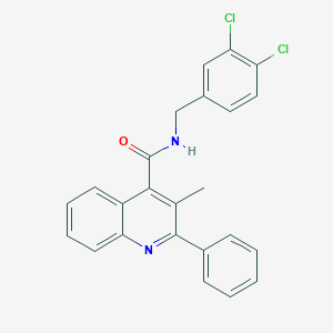 molecular formula C24H18Cl2N2O B330103 N-(3,4-dichlorobenzyl)-3-methyl-2-phenyl-4-quinolinecarboxamide 