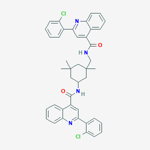 molecular formula C42H38Cl2N4O2 B330104 2-(2-chlorophenyl)-N-{3-[({[2-(2-chlorophenyl)-4-quinolinyl]carbonyl}amino)methyl]-3,5,5-trimethylcyclohexyl}-4-quinolinecarboxamide 