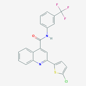 molecular formula C21H12ClF3N2OS B330105 2-(5-chlorothiophen-2-yl)-N-[3-(trifluoromethyl)phenyl]quinoline-4-carboxamide 