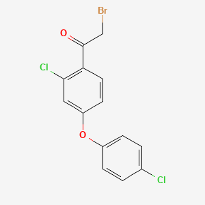 molecular formula C14H9BrCl2O2 B3301064 2-Bromo-1-[2-chloro-4-(4-chlorophenoxy)phenyl]ethanone CAS No. 906005-51-4