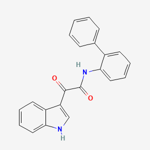 molecular formula C22H16N2O2 B3301074 2-(1H-indol-3-yl)-2-oxo-N-(2-phenylphenyl)acetamide CAS No. 906147-24-8