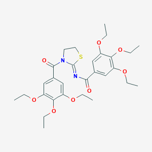 3,4,5-triethoxy-N-[3-(3,4,5-triethoxybenzoyl)-1,3-thiazolidin-2-ylidene]benzamide