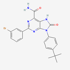 molecular formula C22H20BrN5O2 B3301088 2-(3-bromophenyl)-9-(4-(tert-butyl)phenyl)-8-oxo-8,9-dihydro-7H-purine-6-carboxamide CAS No. 906164-36-1