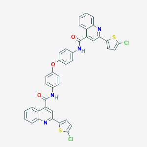 molecular formula C40H24Cl2N4O3S2 B330112 2-(5-chloro-2-thienyl)-N-{4-[4-({[2-(5-chloro-2-thienyl)-4-quinolinyl]carbonyl}amino)phenoxy]phenyl}-4-quinolinecarboxamide 