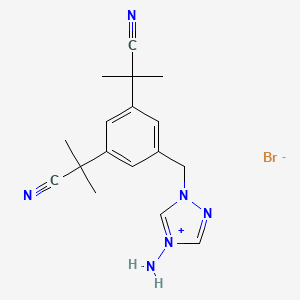 molecular formula C17H21BrN6 B3301130 4-AminoanastrozoliumBromide CAS No. 906813-01-2