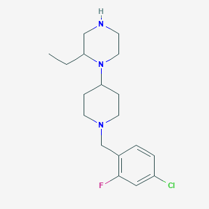 molecular formula C18H27ClFN3 B3301137 1-[1-[(4-Chloro-2-fluorophenyl)methyl]piperidin-4-yl]-2-ethylpiperazine CAS No. 906815-95-0