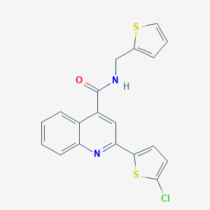 2-(5-chlorothiophen-2-yl)-N-(thiophen-2-ylmethyl)quinoline-4-carboxamide