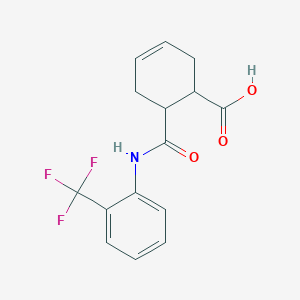 molecular formula C15H14F3NO3 B330117 6-{[2-(Trifluoromethyl)anilino]carbonyl}-3-cyclohexene-1-carboxylic acid 