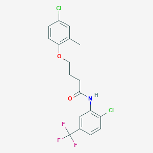 molecular formula C18H16Cl2F3NO2 B330118 4-(4-chloro-2-methylphenoxy)-N-[2-chloro-5-(trifluoromethyl)phenyl]butanamide 