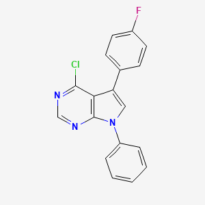 molecular formula C18H11ClFN3 B3301196 4-Chloro-5-(4-fluorophenyl)-7-phenyl-7H-pyrrolo[2,3-d]pyrimidine CAS No. 907585-54-0