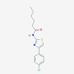 molecular formula C15H17ClN2OS B330122 N-[4-(4-chlorophenyl)-1,3-thiazol-2-yl]hexanamide 