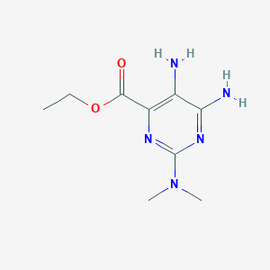 molecular formula C9H15N5O2 B3301222 Ethyl 5,6-diamino-2-(dimethylamino)pyrimidine-4-carboxylate CAS No. 90769-45-2