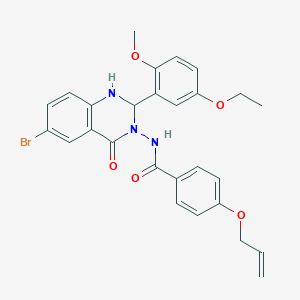 molecular formula C27H26BrN3O5 B330126 4-(allyloxy)-N-(6-bromo-2-(5-ethoxy-2-methoxyphenyl)-4-oxo-1,4-dihydro-3(2H)-quinazolinyl)benzamide 