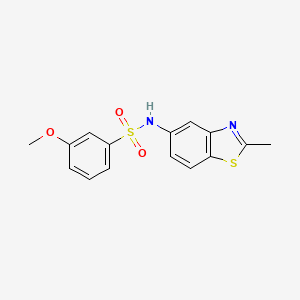 molecular formula C15H14N2O3S2 B3301265 3-methoxy-N-(2-methyl-1,3-benzothiazol-5-yl)benzenesulfonamide CAS No. 907984-45-6