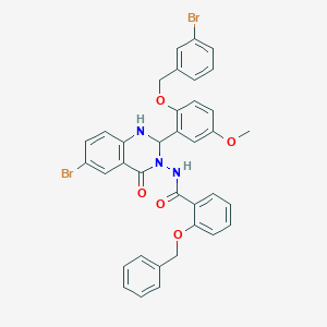 molecular formula C36H29Br2N3O5 B330127 2-(benzyloxy)-N-(6-bromo-2-{2-[(3-bromobenzyl)oxy]-5-methoxyphenyl}-4-oxo-1,4-dihydro-3(2H)-quinazolinyl)benzamide 