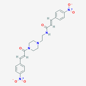 molecular formula C24H25N5O6 B330128 3-{4-nitrophenyl}-N-{2-[4-(3-{4-nitrophenyl}acryloyl)-1-piperazinyl]ethyl}acrylamide 