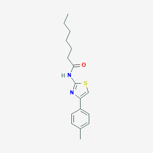 molecular formula C17H22N2OS B330129 N-[4-(4-methylphenyl)-1,3-thiazol-2-yl]heptanamide 