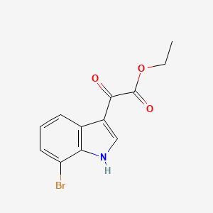 molecular formula C12H10BrNO3 B3301297 乙基（7-溴-1H-吲哚-3-基）乙二酸酯 CAS No. 908135-76-2