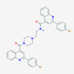 molecular formula C38H31Br2N5O2 B330133 2-(4-bromophenyl)-N-[2-(4-{[2-(4-bromophenyl)-4-quinolinyl]carbonyl}-1-piperazinyl)ethyl]-4-quinolinecarboxamide 