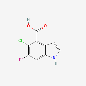 molecular formula C9H5ClFNO2 B3301341 5-chloro-6-fluoro-1H-indole-4-carboxylic Acid CAS No. 908600-78-2