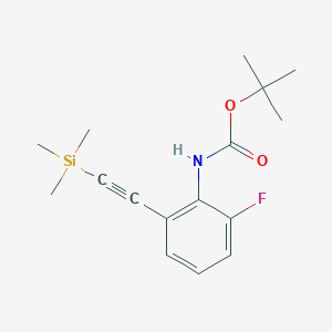 molecular formula C16H22FNO2Si B3301351 Carbamic acid, [2-fluoro-6-[(trimethylsilyl)ethynyl]phenyl]-, 1,1-dimethylethyl ester CAS No. 908600-89-5