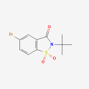 molecular formula C11H12BrNO3S B3301364 5-Bromo-2-(tert-butyl)benzo[d]isothiazol-3(2H)-one 1,1-dioxide CAS No. 908602-52-8